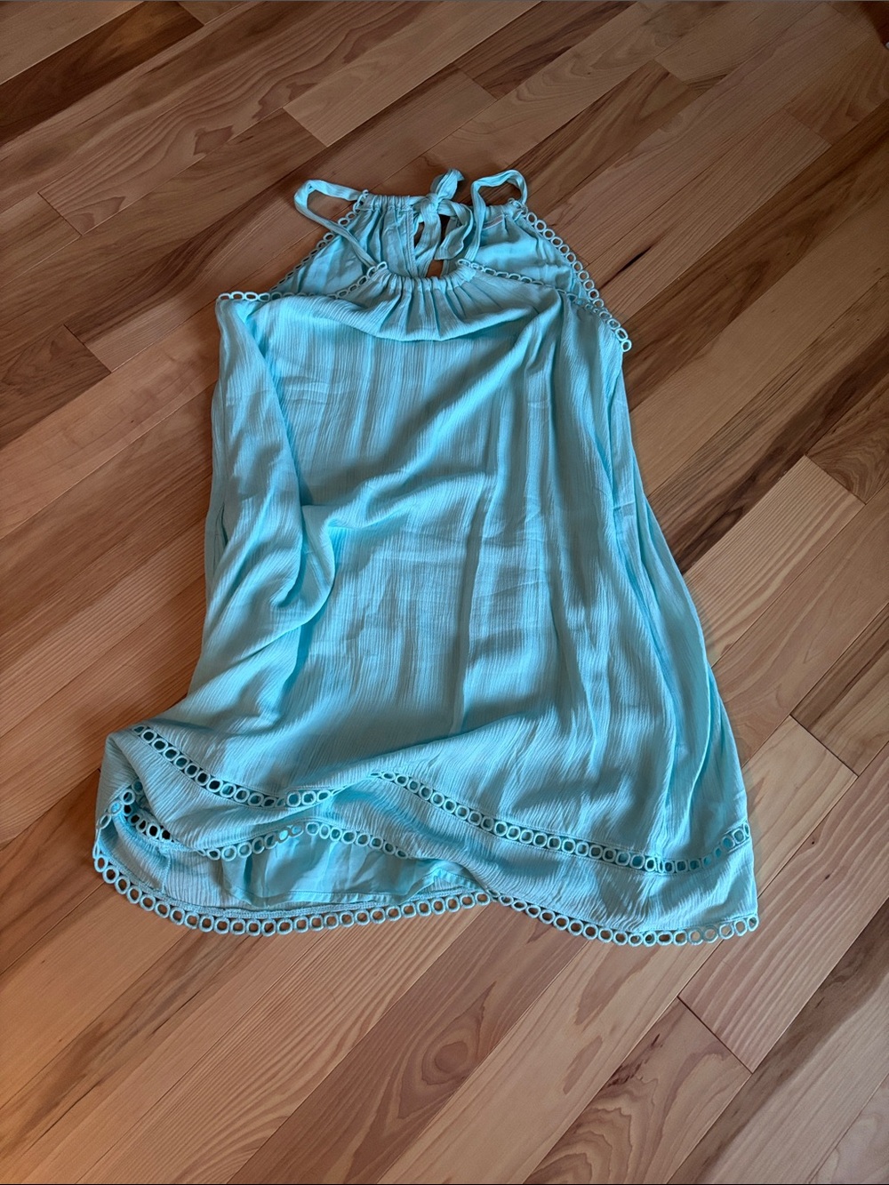 La Blanca Mint Halter Tank with Loop Trim